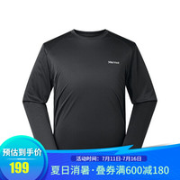 Marmot\/土拨鼠秋冬新款运动轻量透气速干长袖T恤男户外 曜石黑001 M 欧码偏大