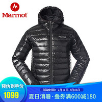 Marmot/土拨鼠秋冬运动700蓬鹅绒防风保暖轻薄羽绒服男户外 曜石黑001 XXL 欧码偏大