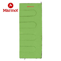 Marmot/土拨鼠野外露营单人信封式棉睡袋男女情侣款户外 绿色2587 F