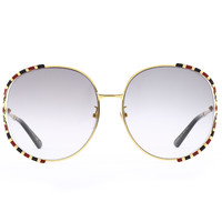 GUCCI 古驰 太阳镜女 金属材质 金色镜框GG0595S 006