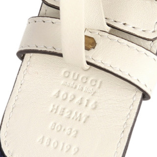 GUCCI 古驰 SYLVIE系列 女士帆布板扣腰带 409416 HE2MT 8351 白色 95