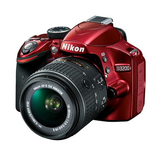 Nikon 尼康 D3200 APS-C画幅 数码单反相机 红色 AF-S DX 18-55mm F3.5 变焦镜头 单镜头套机