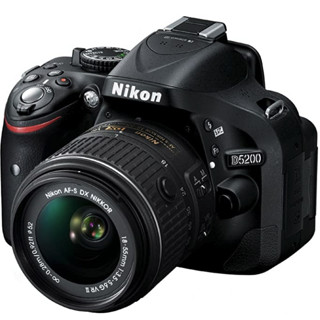 Nikon 尼康 D5200 APS画幅 数码单反相机 黑色 AF-S DX 18-55mm F3.5 变焦镜头 单镜头套机