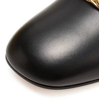 GUCCI 古驰 SYLVIE系列 女士牛皮中跟鞋 537539 CQXS0 1183 黑色 37
