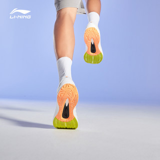 LI-NING 李宁 䨻beng跑步鞋男2021新款鞋子越影减震鞋子耐磨跑鞋男士运动鞋（40、淡脐蓝/新活力蓝）