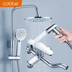 Cobbe 卡贝 卫浴淋浴花洒套装家用全铜龙头浴室恒温沐浴器卫生间淋雨喷头