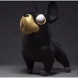 构得艺术 gogoodgoods 构得《量子狗-黑金》60×44×32cm 2019年 树脂 艺术品创意礼物家居摆件装饰品