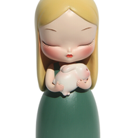 Ben Art Gallery 本艺术空间 贾晓鸥 白夜童话系列mini版猫将军摆件《晚安兔》80x60x130mm 2018年 家居摆件小礼品小公仔