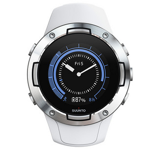 SUUNTO 颂拓 SUUNTO 5 智能手表 46mm 精钢白 白色硅胶表带（GPS）