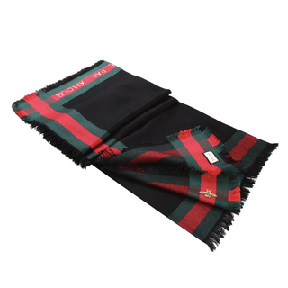 GUCCI 古驰 男女款羊毛围巾 475512 4G930 1066 黑拼色 130*130cm*0.1cm