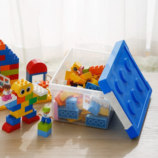 日本霜山乐高玩具收纳盒儿童玩具积木零件分类收纳箱零食卡片漫画书籍塑料整理盒红黄蓝中号三个装 红 1 黄 1 篮 1 报价价格评测怎么样 什么值得买
