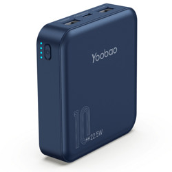 Yoobao 羽博 6024Q 移动电源 海军蓝 10000mAh Type-C 22.5W快充