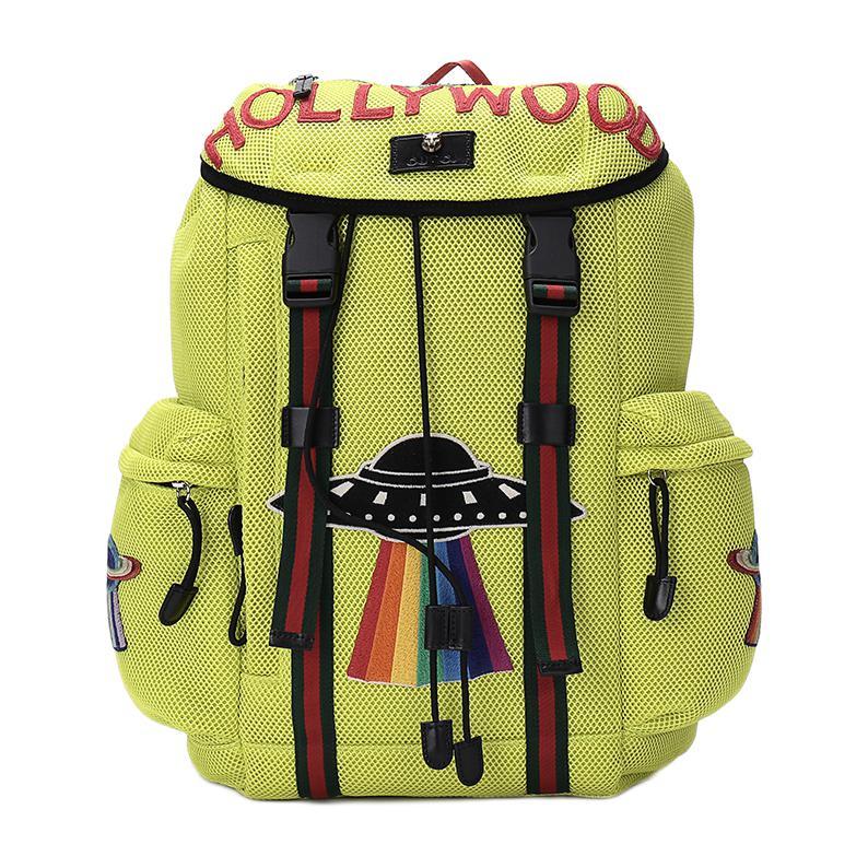 GUCCI 古驰 男士织物双肩包 429037 9AZ1X 4267 黄色多色拼色