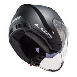 LS2 摩托车透气半盔 四分之三头盔  0F600 哑黑