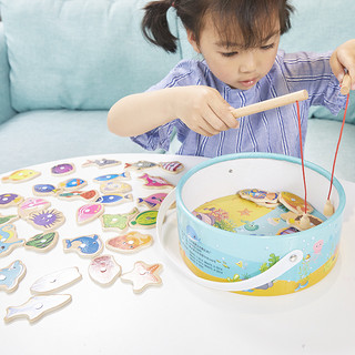 儿童磁性钓鱼玩具早教益智力开发两1-2一3周岁半宝宝女孩小孩男孩（（A初级.桶装）+5层趣味轨道滑球（共配2球））