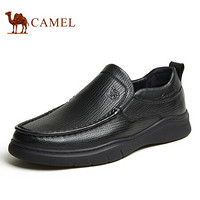 骆驼（CAMEL） 通勤商务休闲便捷套脚柔软男士皮鞋 A132155850 黑色 38