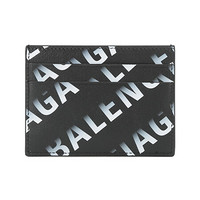 巴黎世家 BALENCIAGA 男女中性牛皮卡包卡夹黑灰色白色LOGO图案 594309 1WV03 1160