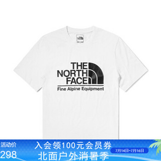 TheNorthFace北面短袖T恤中性款户外舒适透气上新|7QOI FN4/白色 XS