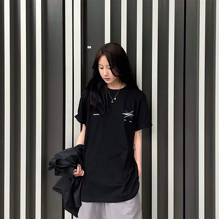 ROARINGWILD 男女款纯棉短袖T恤 MRW211492 黑色 XL