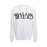 Versace JeansCouture Versace Jeans Couture黑色/白色创意LOGO男士纯棉运动卫衣套头衫