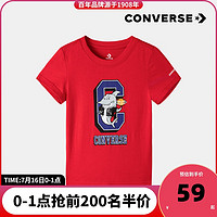 CONVERSE 匡威 Converse匡威童装2021春季新款婴童男童童趣鲨鱼图案儿童短袖T恤