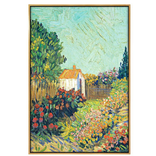 弘舍 文森特·梵高《阿尔勒花园》46x67cm 1888 油画布 金色实木框