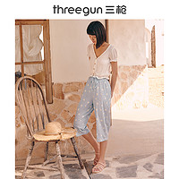 THREEGUN 三枪 水柔棉女家居中裤女家居可爱甜美印花薄款夏季夏天睡裤家居裤60802