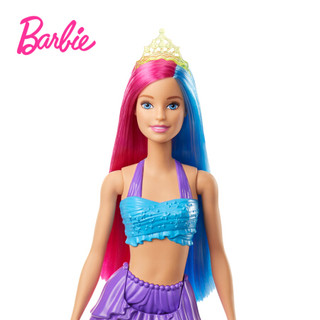 Barbie 芭比 之彩虹美人鱼童话礼物社交互动公主女孩儿童过家家玩具