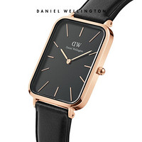 Daniel Wellington DanielWellington）DW手表全新男士大方表黑色皮带简约白盘欧美石英腕表 DW00100450