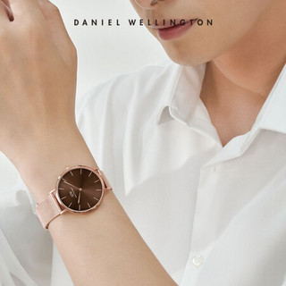 丹尼尔惠灵顿（DanielWellington）DW手表女金色钢带琥珀棕表盘欧美石英腕表 DW00100476