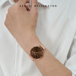 丹尼尔惠灵顿（DanielWellington）DW手表女金色钢带琥珀棕表盘欧美石英腕表 DW00100476