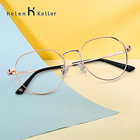 Helen Keller 海伦凯勒 金属圆框眼镜H23041+配蔡司 A系列莲花膜1.67折射率镜片*2片（擦镜纸一盒共50片）