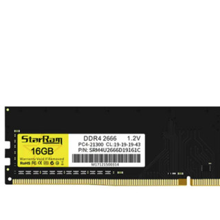 StarRam DDR4 2666MHz 台式机内存 黑色 16GB