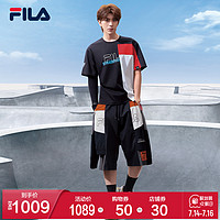 FILA 斐乐 ×MIHARA蔡徐坤同款斐乐男士梭织五分裤2021夏季新款休闲裤潮