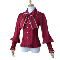 Princess tailor 公主的裁缝 Lolita洛丽塔 女士长袖衬衣 酒红金边 S