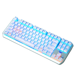 AULA 狼蛛 F3087 87键 有线机械键盘 白色 青轴 RGB