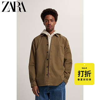 ZARA [折扣季]男装 口袋饰舒适版型长袖衬衫 03562184505