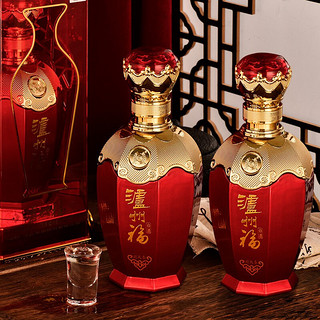 LUZHOULAOJIAO 泸州老窖 泸州福 迎天喜 42度白酒 亚克力礼盒 500ml*双瓶装