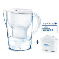 BRITA 碧然德 1壶4芯BRITA 碧然德滤水壶MARELLAXL3.5L(白)+Maxtra多效净水滤芯3只/盒