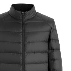 SNOWFLYING 雪中飞 2021秋新品男士轻薄羽绒服休闲短款情侣款保暖外套基础款纯色简约羽绒服男 新黑色 185/100A