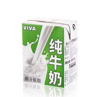 VIVA 韦沃 部分脱脂纯牛奶 200ML*12盒
