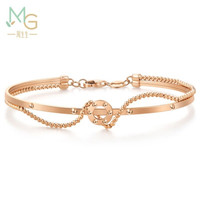 MINTYGREEN 薄荷系列 92550K 波浪18K玫瑰金手镯 8号 5g