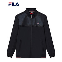 FILA 斐乐官方 男士针织外套2021年夏秋新款运动长袖上衣 传奇蓝-NV 170/92A/M