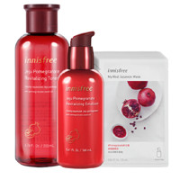 innisfree 悦诗风吟 石榴活妍焕采护肤套装 (柔肤水200ml+乳液160ml+鲜萃面膜10片)