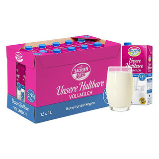 SACHSEN Milch 全脂纯牛奶 1L*12盒
