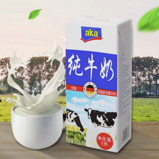 AKA 宜客 全脂纯牛奶 1L*12盒