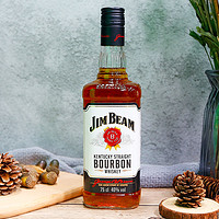 JIM BEAM 金宾 Jim Beam/金宾波本威士忌白占边750ml原装进口宾三得利烈酒可乐桶