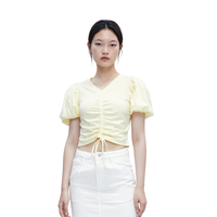 URBAN REVIVO 女士V领灯笼袖T恤 YU31S4ME2001