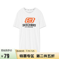 SKECHERS 斯凯奇 Skechers斯凯奇2021年春夏新款休闲印花半袖运动男女上衣短袖T恤L220W168