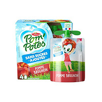 陪伴计划专享、PLUS会员：POM'POTES 法优乐 儿童水果泥  桃子苹果泥 90g*4袋